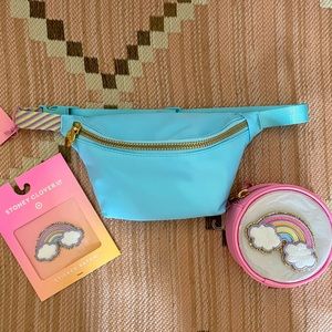 NWT Stoney Clover Lane X Target Blue Fanny Pack Rainbow Patch Set